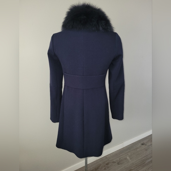 Sandra Angelozzi Real Fur Collar Coat Size S - Picture 3 of 7